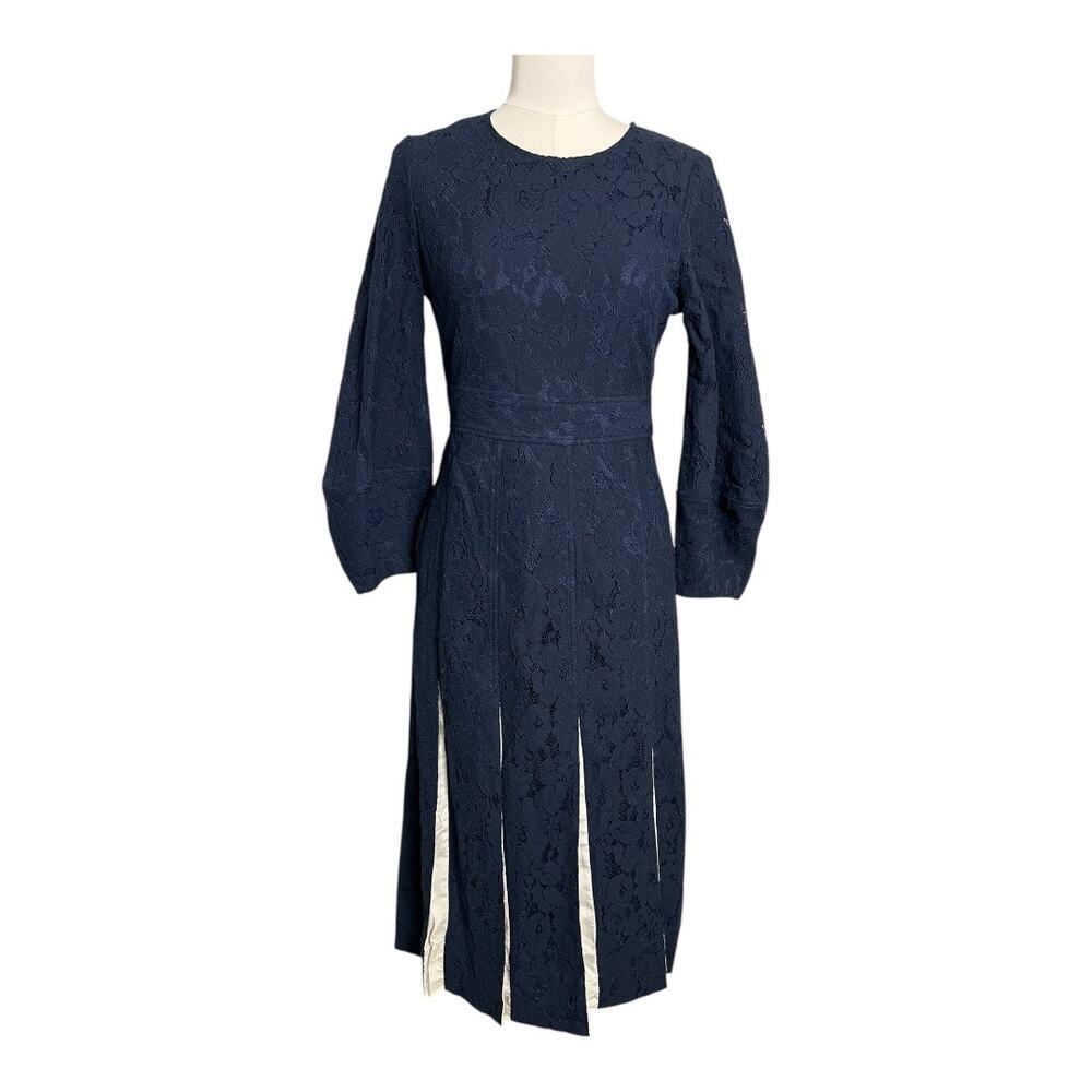 Tuckernuck Navy Blue Lace Cristiana Dress Small Cocktail Career Preppy Twee